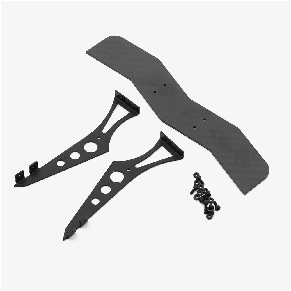 Carbon Fiber Tail Wing Set For Tamiya TT02 TT01 HSP94123 FW06 PTG PTG2 1/10 RC Car Conversion Universal DIY Tail Wing Accessory