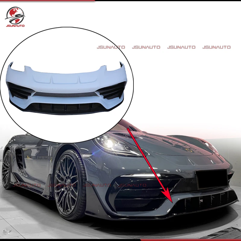 

Premium Accessories External Front Bumper For Porsche Cayman Boxster 718 2016-2022 Bumper Assembly Carbon Fiber Diffuser