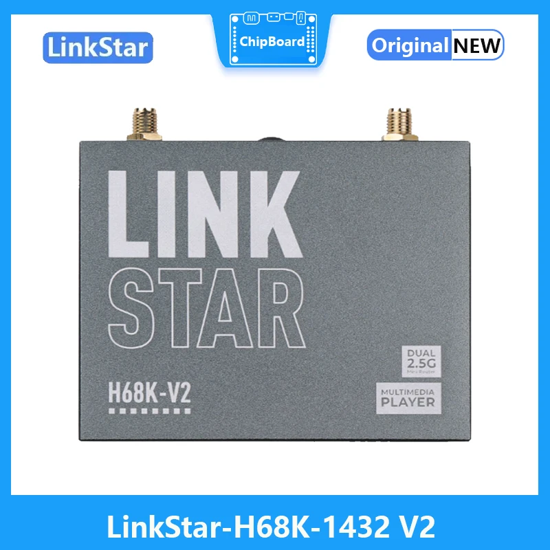 LinkStar-H68K-1432 V2 Wi-Fi6, 4G RAM 32GB eMMc, Dual-2.5G & dual-1G Ethernet, 4K Output, Android 11, Ubuntu OpenWRT