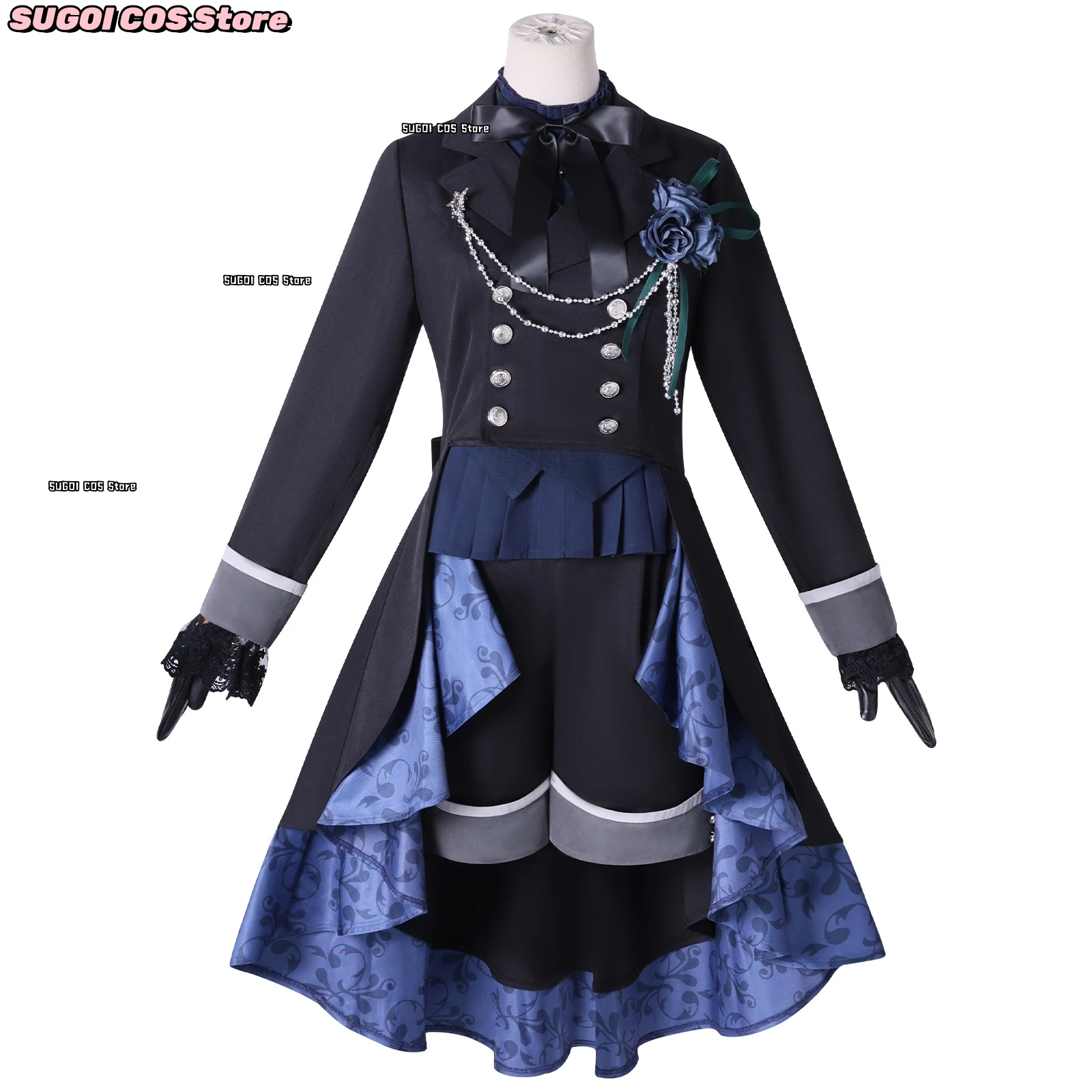Anime Black Butler Ciel Phantomhive Cosplay Costume Gothic Classic Knight Suit Wig Jewelry Accessory Role-playing Party Suit