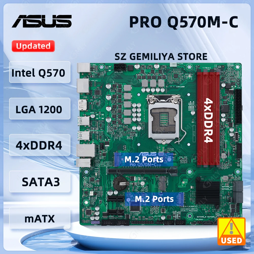 

Материнская плата ASUS Pro Q570M-C/CSM LGA1200 Intel Q570 2XDP TPM 2,0 DDR4 128 ГБ M.2 mATX BIOS COM с поддержкой процессора i3-10100 11700 10105