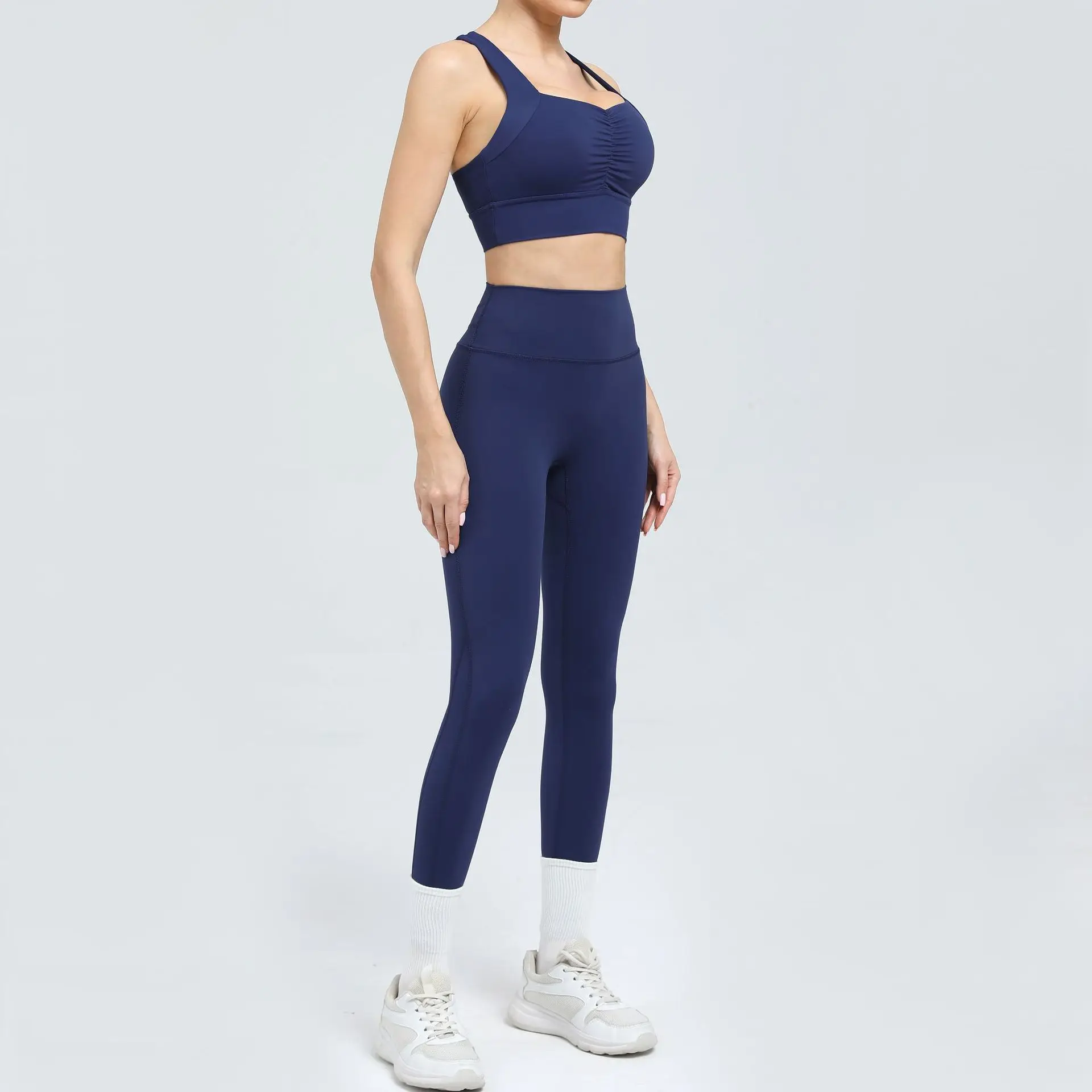 

Seamless Yoga Set Sports Fitness Peach Hip High Waist Tight Backless Sexy Bra Suit Running Workout Clothing Gym Suit for Women