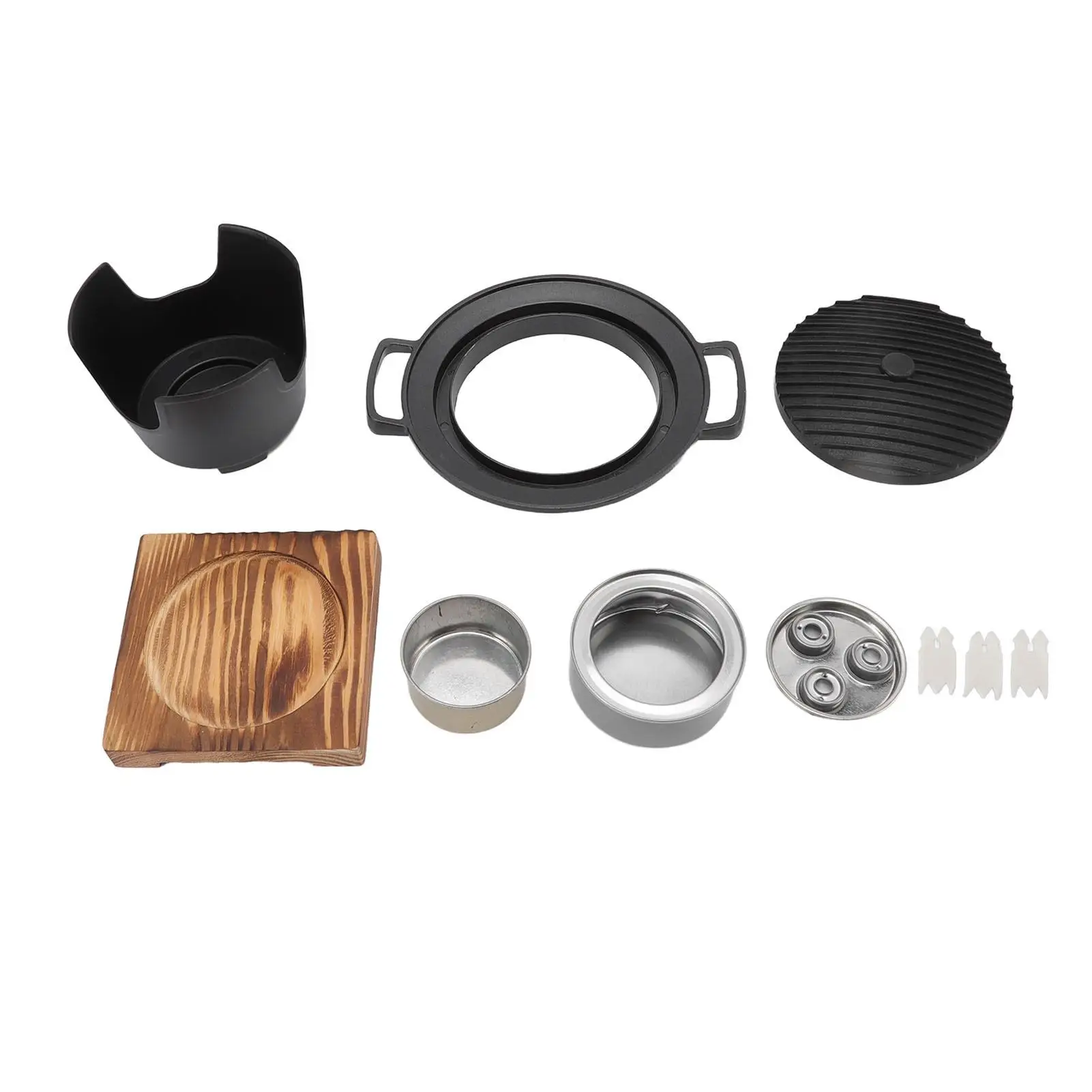 

Mini Hibachi Grill Portable Wooden Frame Barbecue Easy Assembly Aluminum Alloy for camping