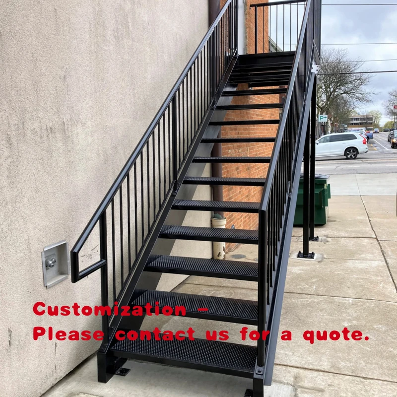 custom.Prefabricated Exterior Stairs Straight Wooden Stairs Outside Prices