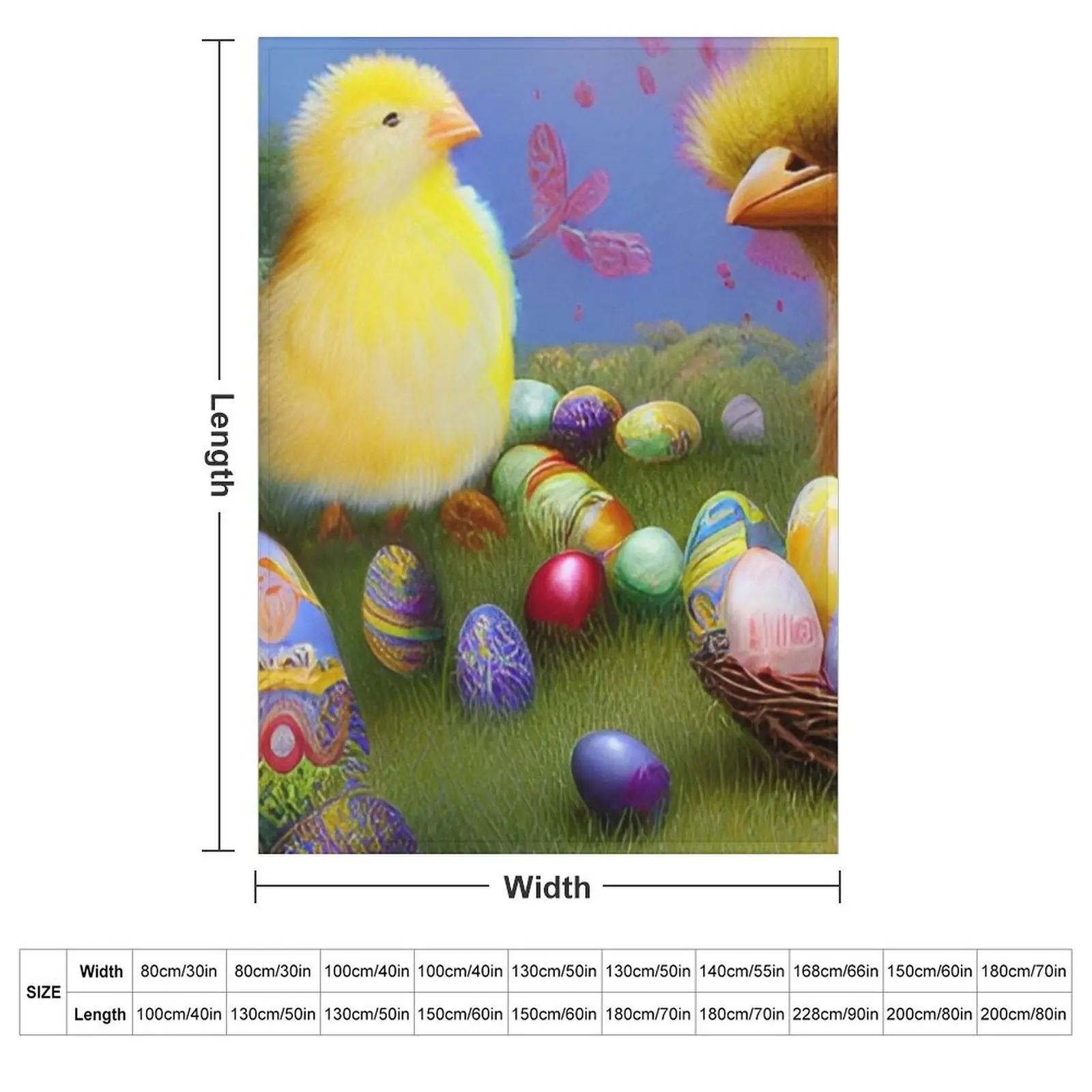 Colorful Festive Easter Eggs Easter Bunny Spring Flowers Chick Version 10 Throw Blanket