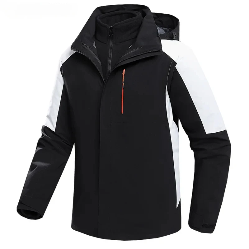 

2024 Autumn Winter New Men Windproof Waterproof Thicken Hooded Sports Jackets Men Winter Warm Detachable Inner Liner Men Jackets