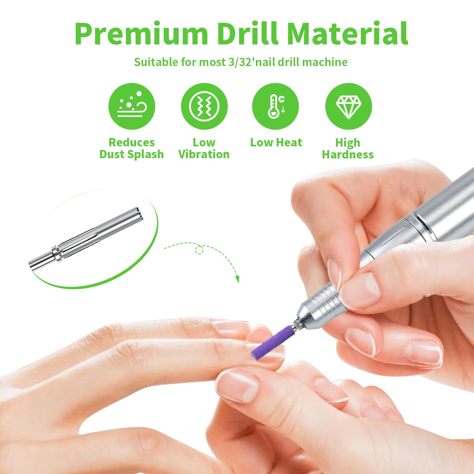 3mm nail abrasive tool 80/120/180/240 grit electric manicure drill grinding head UV gel polish removal pedicure grinding tool
