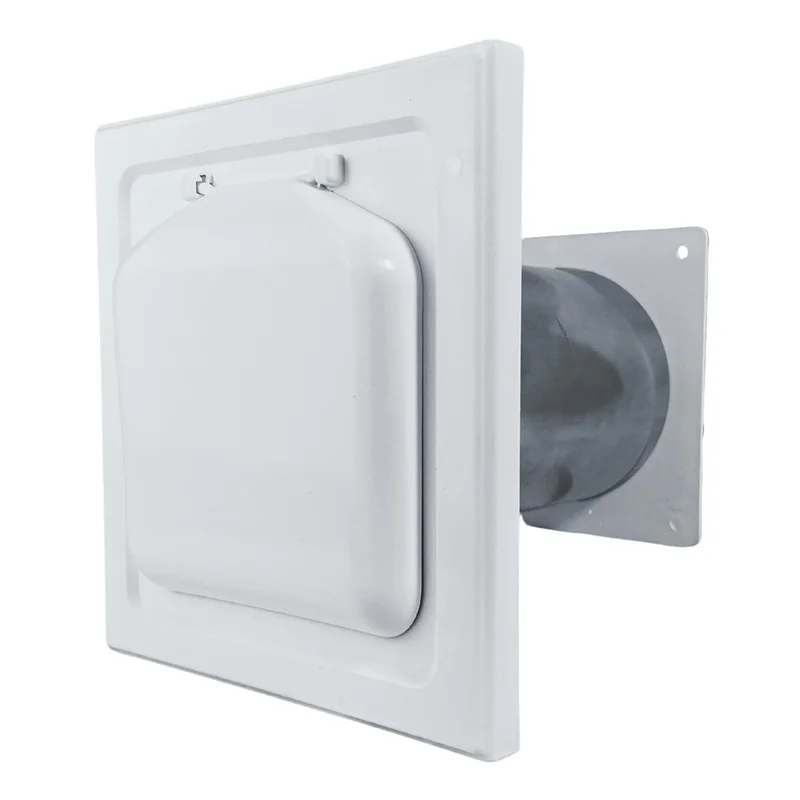 AB09-1 conjunto de tampa de ventilação de secador de porta dupla 4 Polegada capa de ventilação ao ar livre tubo de duto e anel de guarnição ventilação de secador interno