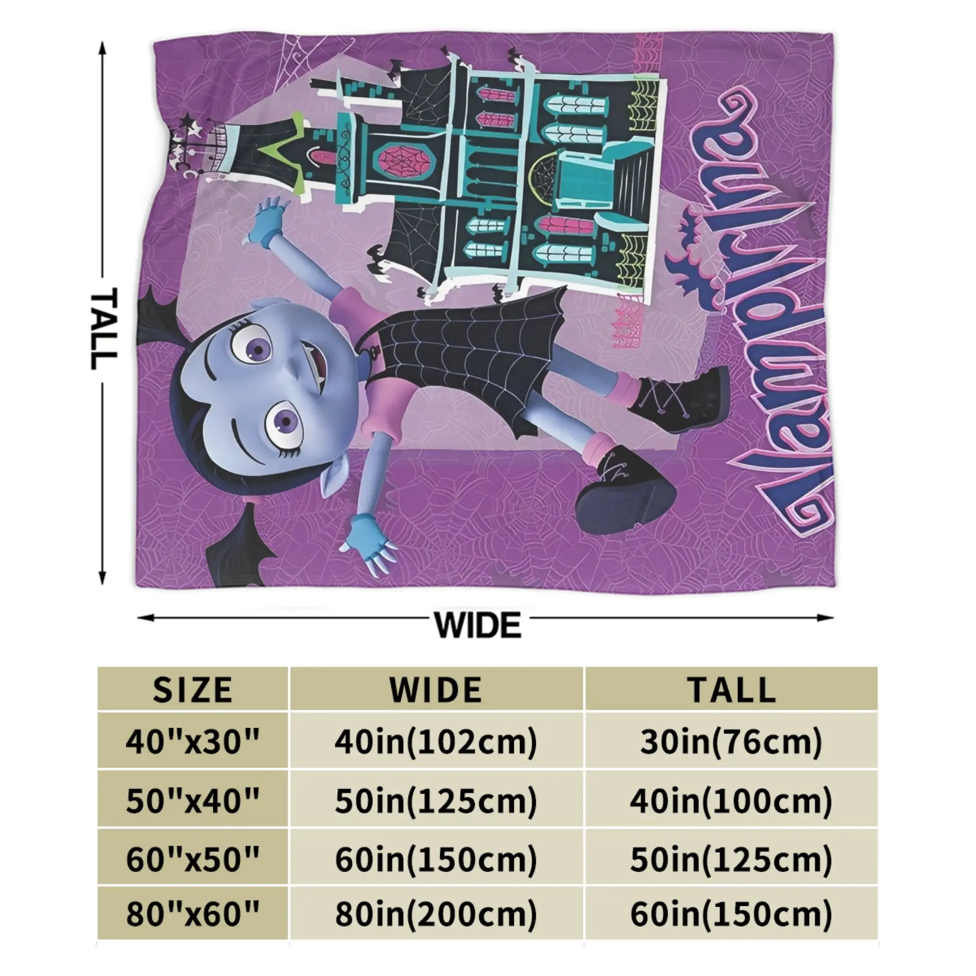 بطانيات مصاص الدماء للمراهقات من vampirina، بطانيات من الفلانيل فائقة النعومة للاسترخاء، قطعة سجادة #5