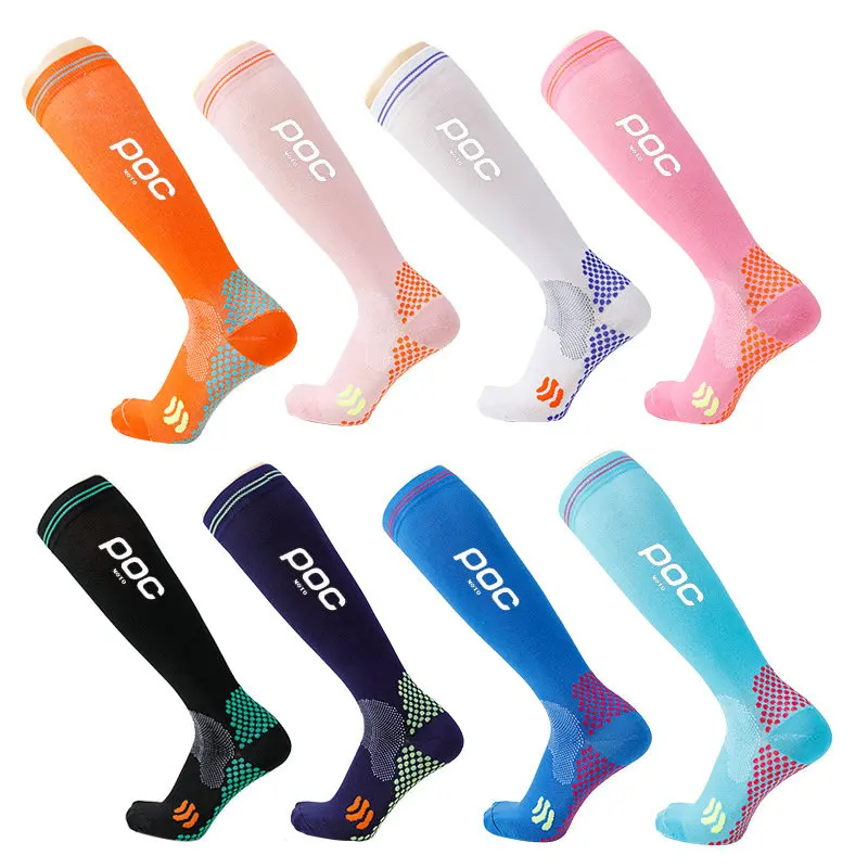 New Compression Socks MOTO POC High Stockings Men Women Sports Socks for Marathon Cycling Socks Road Bike Polyester Knee-High