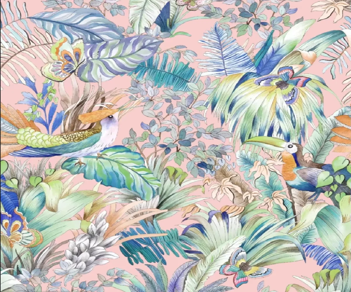 

Индивидуальные фрески: современные цветы, птицы, фламинго, обои с фруктами, декоративная живопись для отелей, гостиных и спален