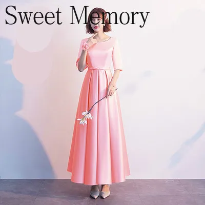 A2369 Women Gray Bridesmaid Dresses Lace Up Girl Long Wedding Guest Formal Gown Girl Birthday Party Champagne Pink Satin Dress