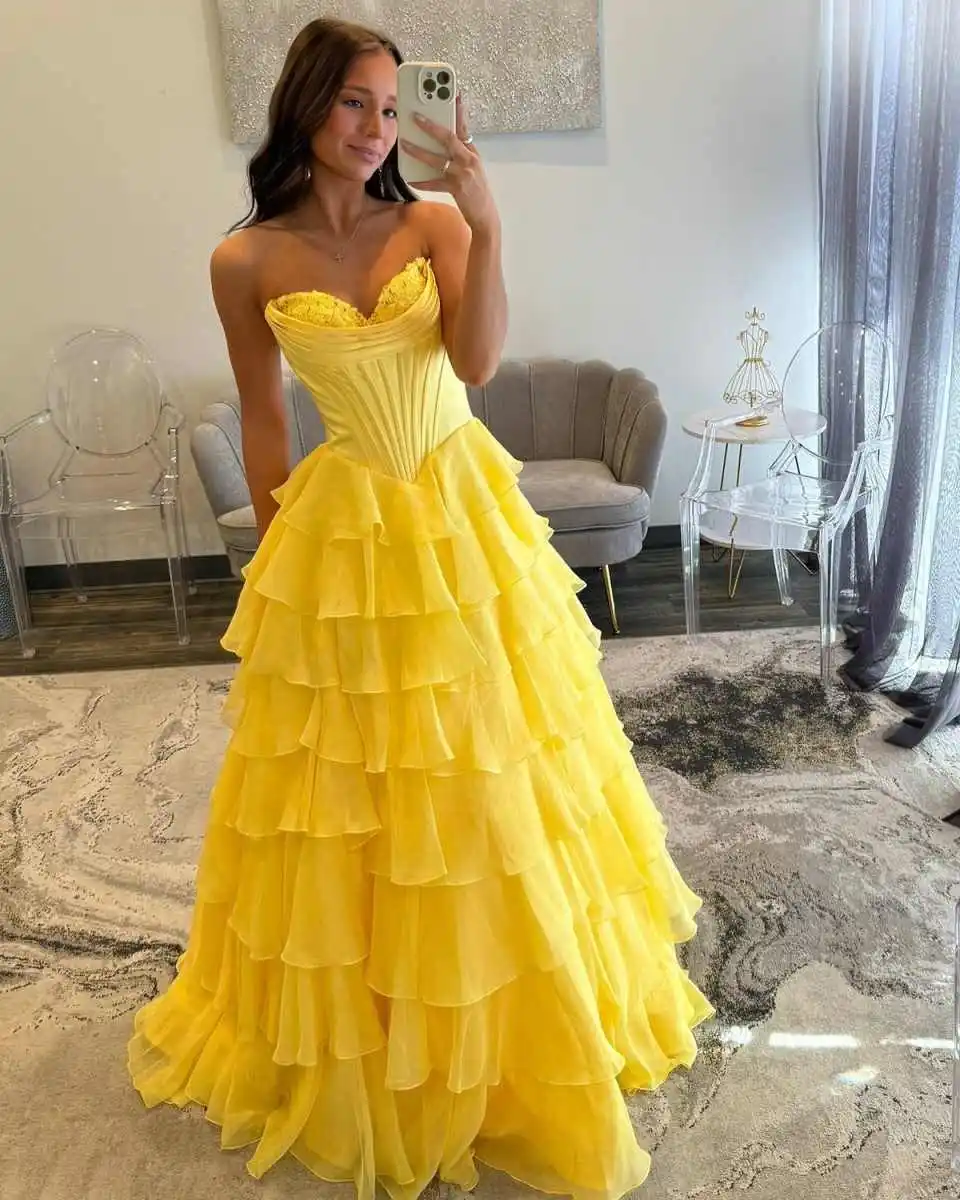 Elegant Ruffles Prom Dresses with Cape Tiered A Line Fromal Occasion Dress Split Layered Sequin Graduation Party Gown Customized