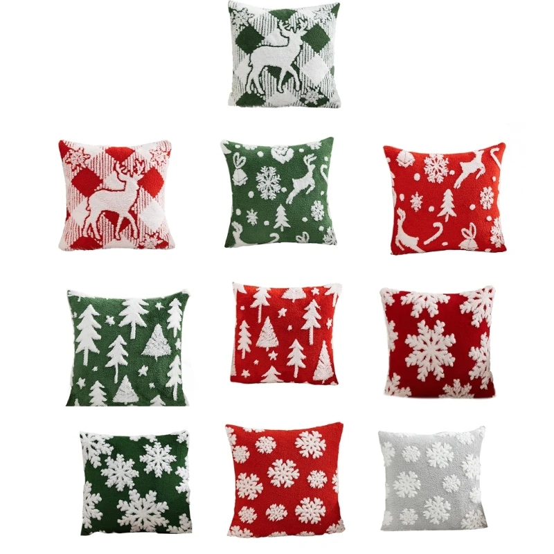 

Christmas Plushie Pillowcase Soft Comfortable Snowflake Pillow Protectot Dropship