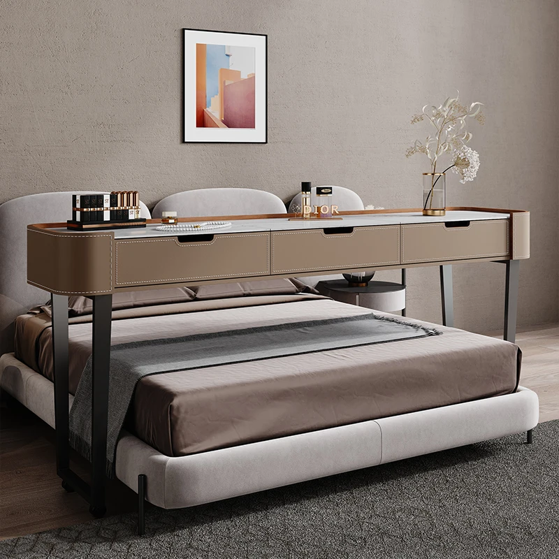 Cross-bed light luxury mobile desk, home multi-functional bedroom, simple dresser