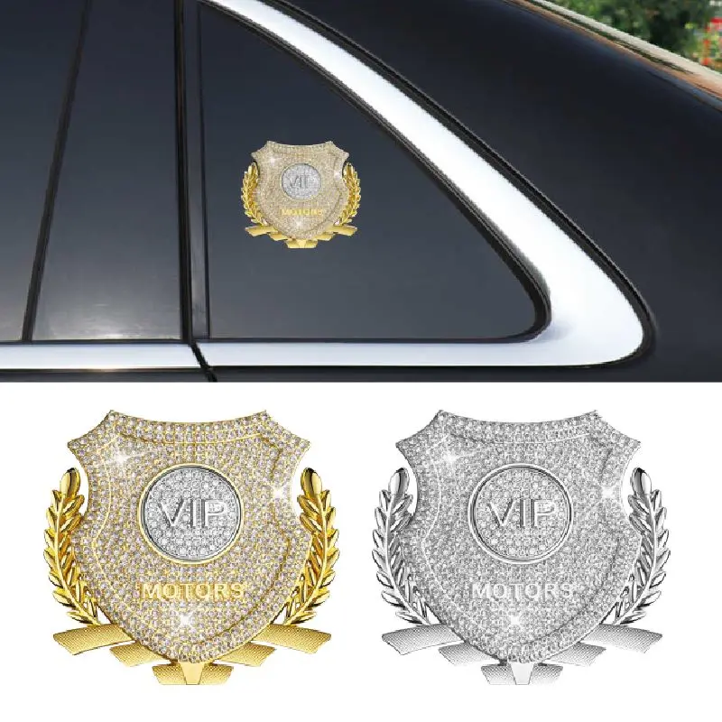 Universeller 3D-Buchstaben-Design Metallaufkleber, Weizenähren-Seitenetikett, Autofenster, VIP-Logo-Aufkleber für die Mittelsäule, Auto-Exterieur-Zubehör