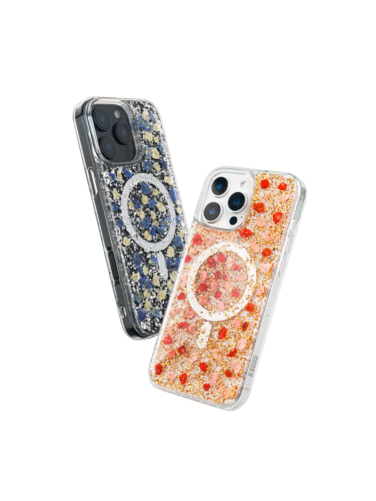

KZDOO Mag Flowers Dried Small Floral Clear Shell Magnetic Anti-drop Shockproof Luxury Case for iPhone 16/16Plus/16 Pro/16Pro Max