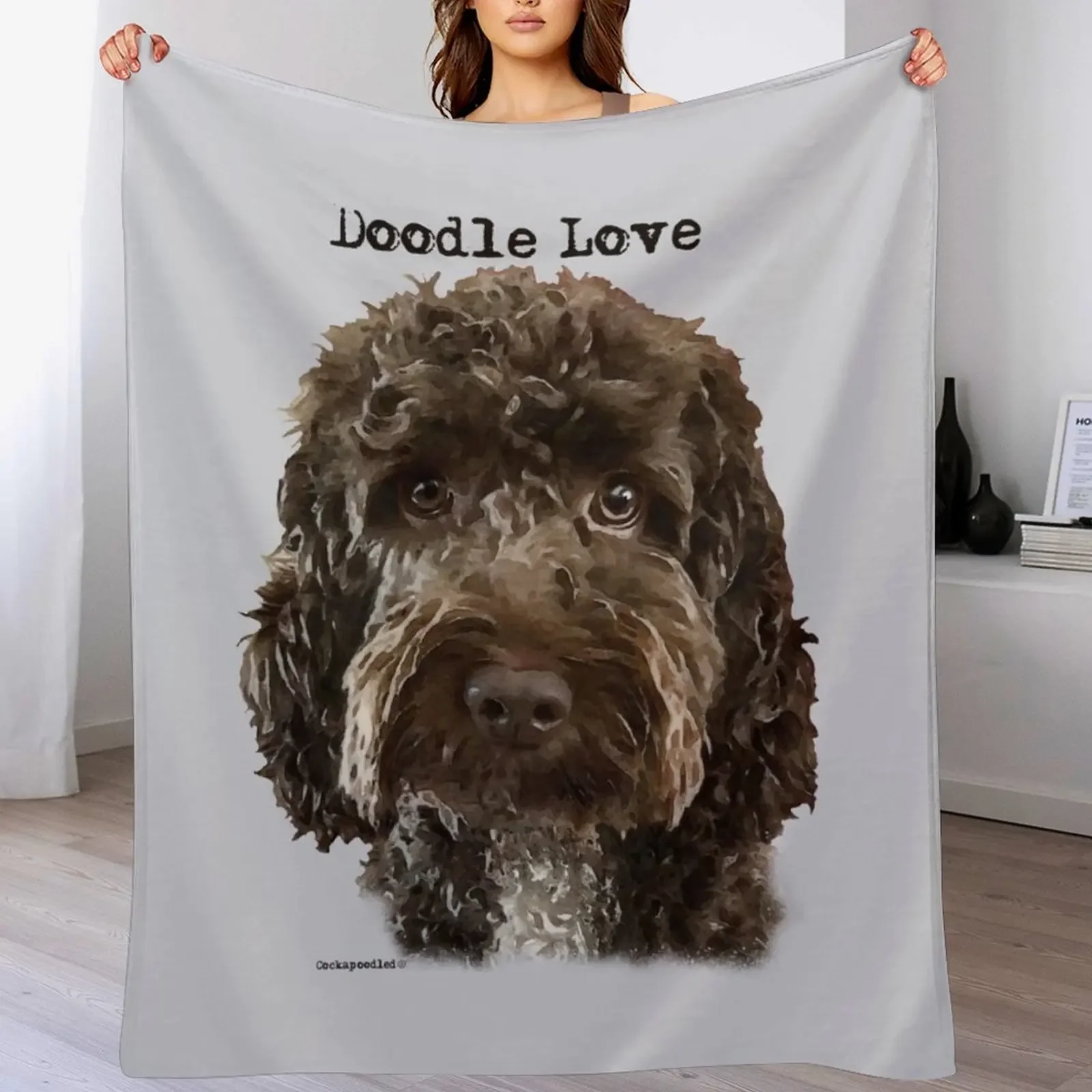 

Chocolate Brown Doodle Dog Throw Blanket All Season Soft Lightweight Blanket for Home