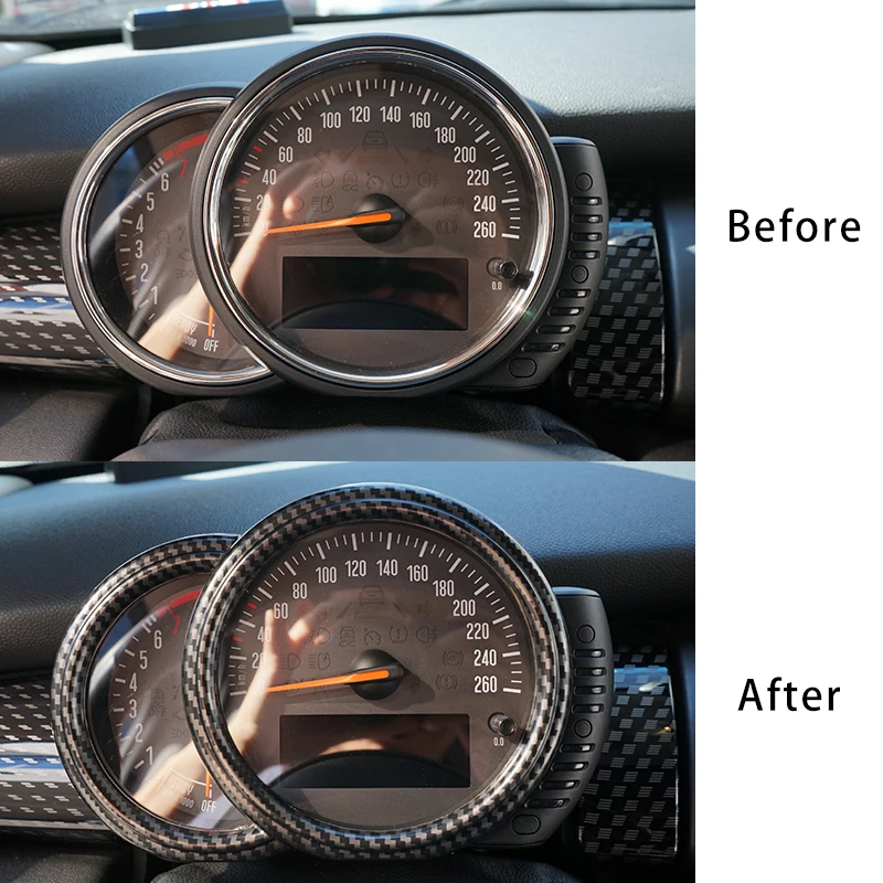 

For Mini Cooper F56 F55 F60 F54 F57 Carbon Pattern Interior Front Tachometer Cover Sticker Car-Styling Auto Interior Accessories