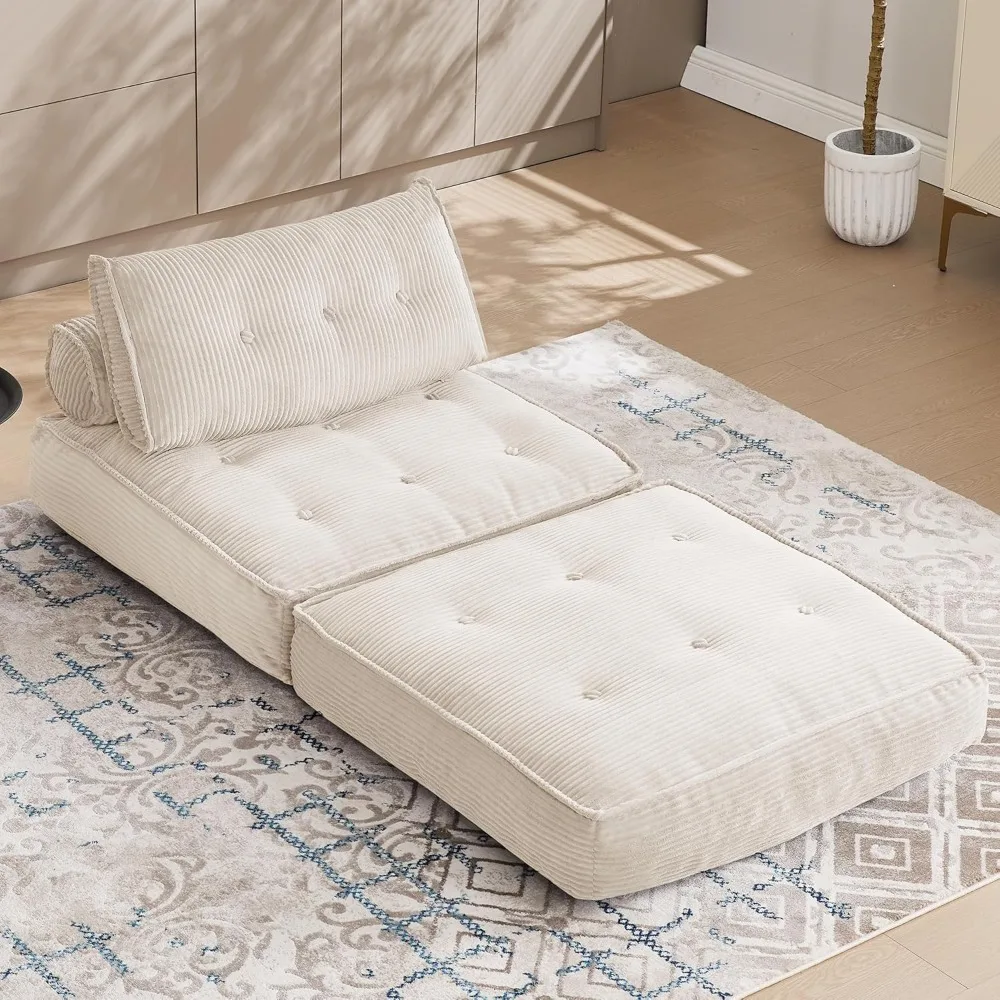 كرسي نوم قابل للتحويل مع وسادة لأريكة فوتون بدون عظم مع دعم خلفي وأريكة مدمجة لراحة غرفة المعيشة #6