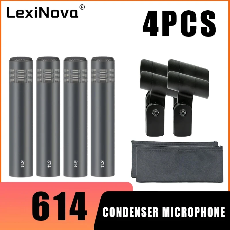 Drum Microphone 614 Musical Instruments Mic 1/2/4pcs Set Hypercardioid Professional With Clip Condenser Microphone Stage Record