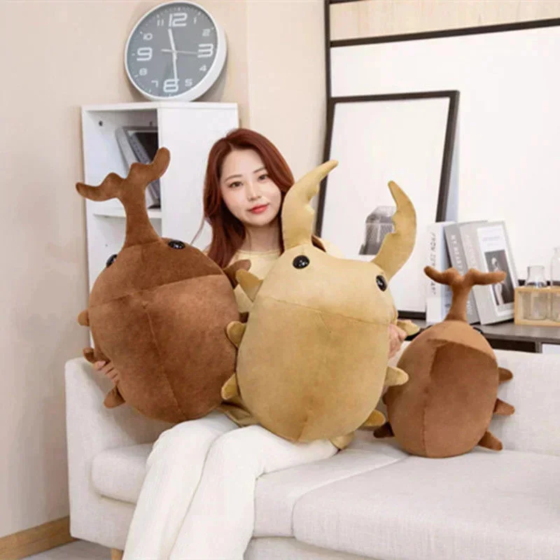 Simulated Beetle Plush Toy Cartoon Bag Insect Trypanosoma Stag Beetle Stuffed Toy Insect Series Doll Sleeping Pillow Cloth Doll