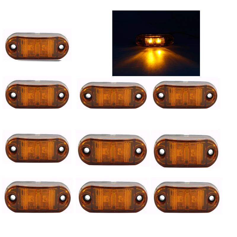 Warning Light LED Diode Light Clearance Trailer Truck Yellow White Red LED Side Marker Lamp 12V Truck Accessorie