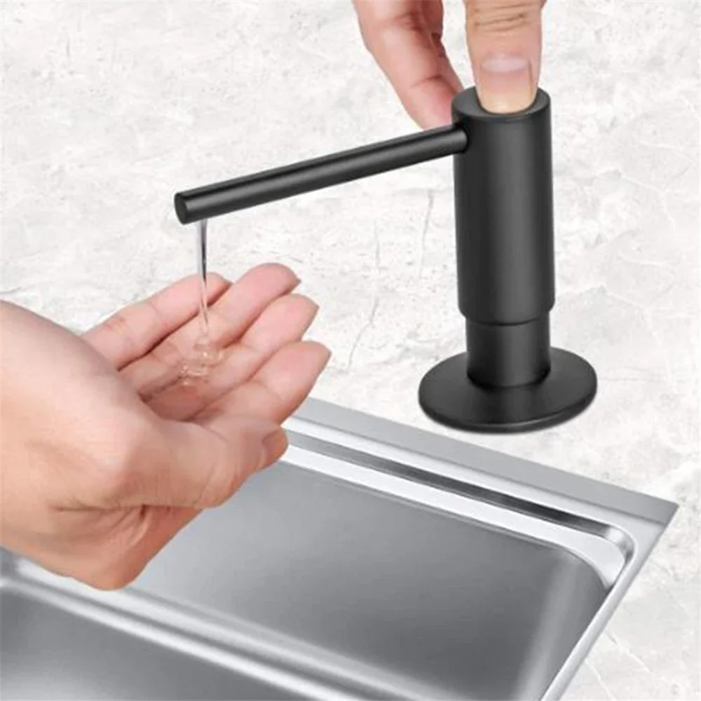 

Brass Kitchen Sink Soap Dispenser Built-in Design Stainless Steel Detergent Liquid Soap Dispenser with 100cm Tube/500ml Bottle