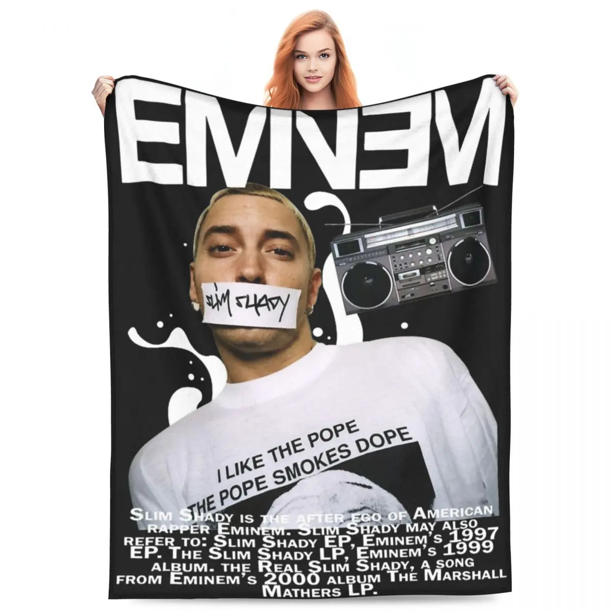 

2024 New Album The Death Of Slim Shady Eminem Blankets Soft Fleece Comfort Gifts Throw Blankets Bedspreads