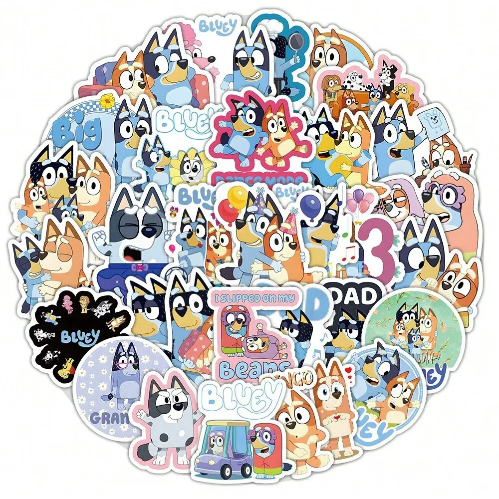 55 個ブルーイファミリーアニメーション漫画ステッカー装飾スーツケーススクラップブッキング電話ラップトップ文具おもちゃギフト