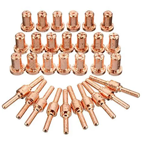 60 Pcs/Set Ceramic + red copper Air Plasma Cutting Cutter Consumables Extended TIP Nozzles Electrode for PT31 LG40 Torch CUT-50D