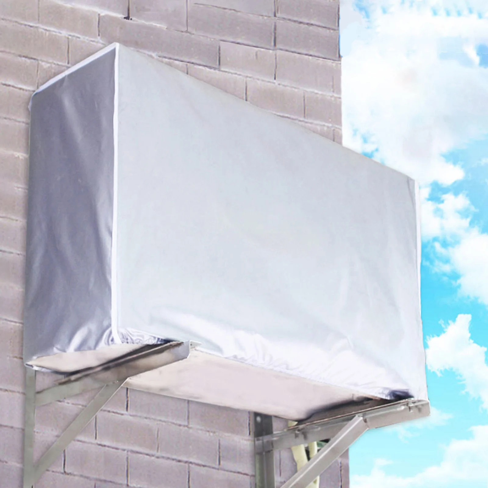 Air Conditioner Cover for Outside Units Sunproof Anti Dust Waterproof Cover Silver Coated Heat Dissipation Split System