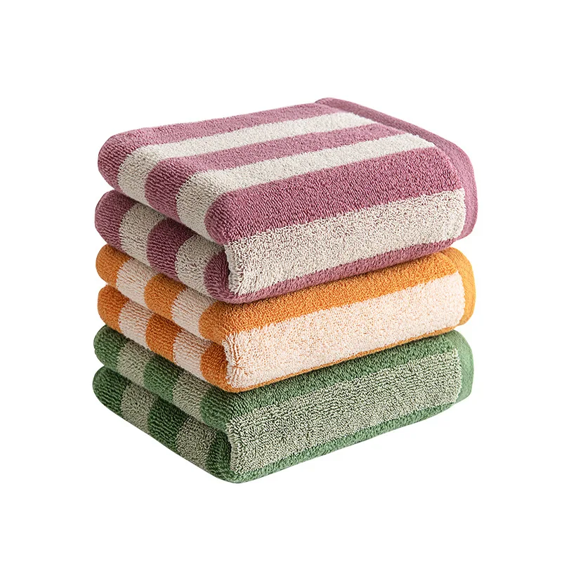 1/4/6pcs 34x74cm High-End Thickened Striped Hand Towels Pure Cotton Soft Absorption Adult Gift Face Towels for Home Bathroom