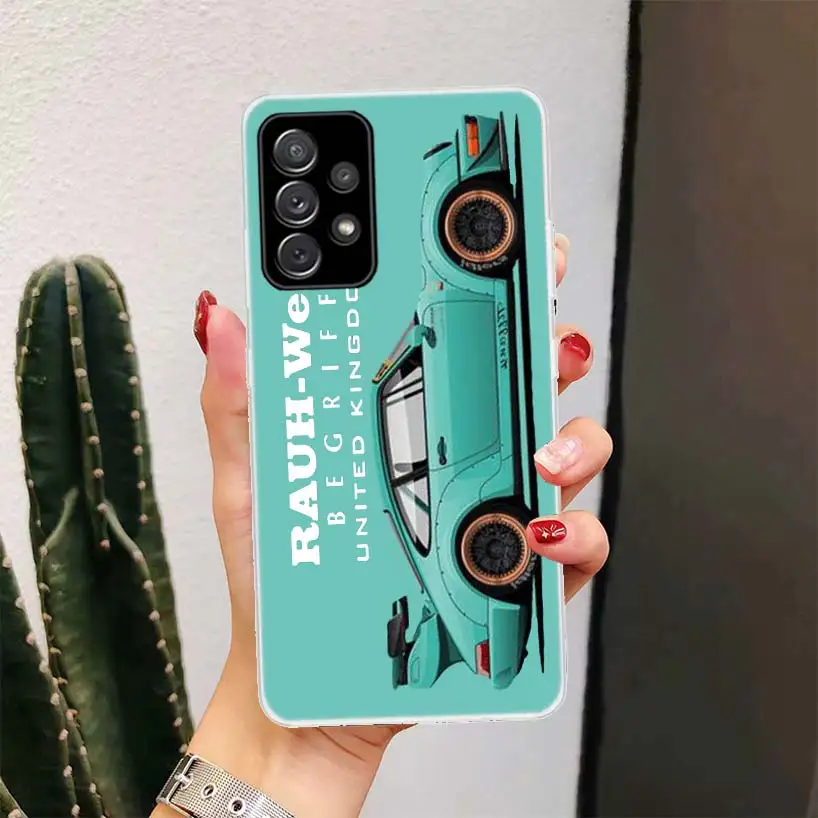 Sports Car Drift RWB 911 964 933 For Samsung Galaxy A15 A14 A13 A12 A55 A54 A53 A52 Phone Case A32 A35 A34 A33 A25 A24 A23 A22 A