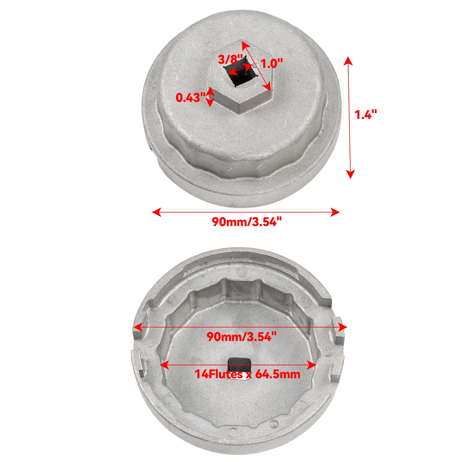 Car Oil Filter Wrench × 1 14 Flutes Air FilterTool Car Accessories Repair Parts For Toyota Rav4 Auris Lexus GS300 GS460 GX460