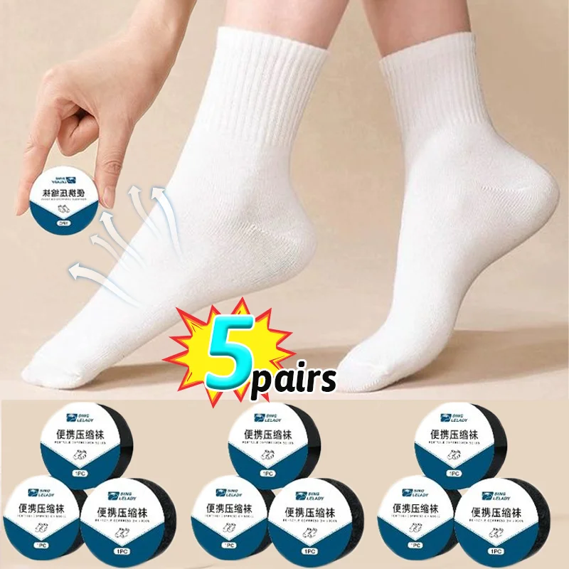 New Portable Disposable Socks Low-Cut Socks Breathable Casual Short Ankle Solid Color Cotton Socks for Travelling Business Trips