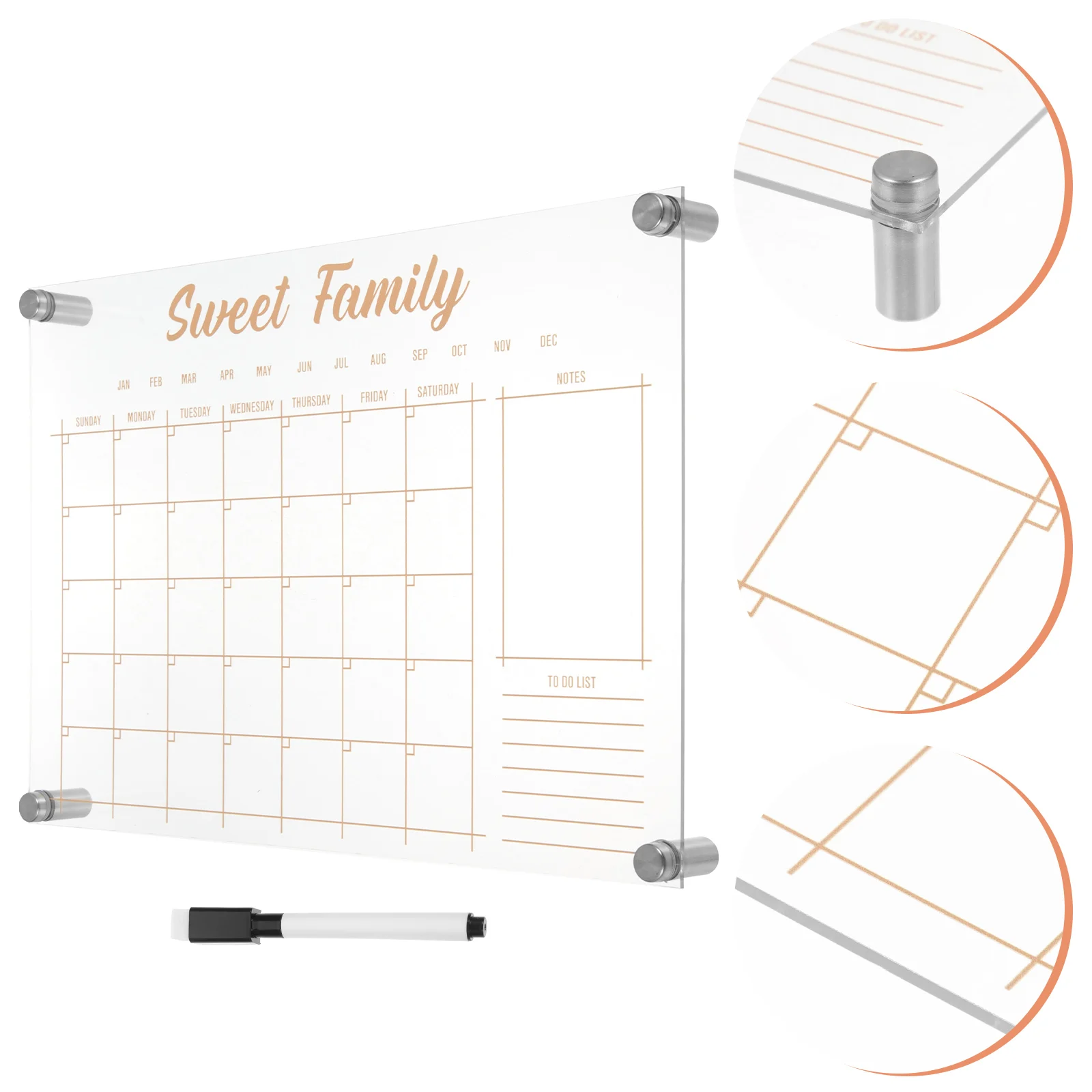 

Work Desk Note Board White Dry Erase Week Calendar Desktop Transparent Eraser Office