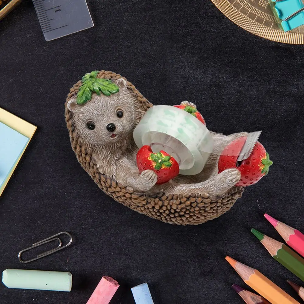 Set Cute Hedgehog Tape Holder Cartoon Animal Shape Hedgehog Tape Dispenser Easy to Use Hedgehog Desktop Ornaments Home Decor