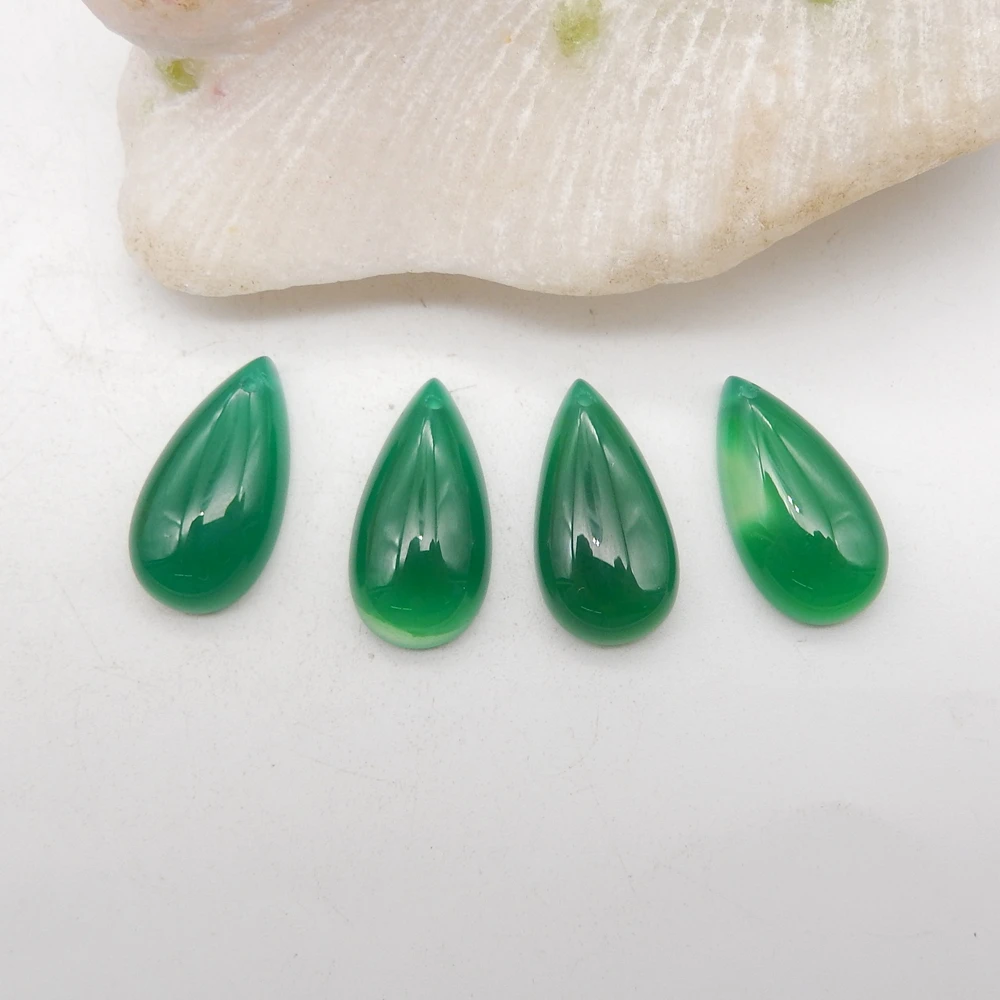 Handmade Jewelry Green Agate Water Drop Loose Beads For Jewelry Making DIY Charms Pendants Necklace Accessories