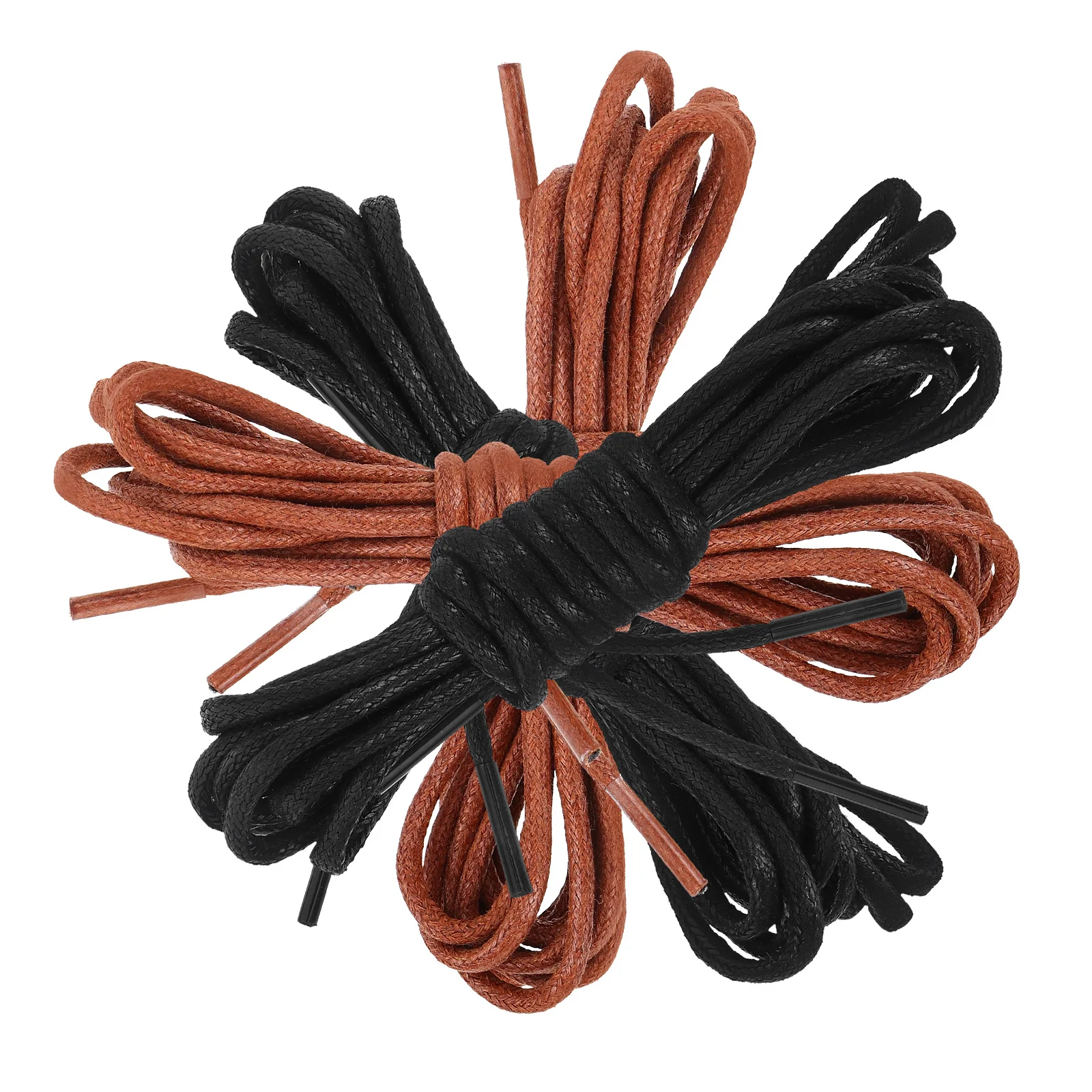 4 أزواج من أربطة الحذاء المستديرة المشمعة لفستان الأحذية للرجال والنساء أربطة أحذية متينة وأنيقة شديدة التحمل للمناسبات الرسمية