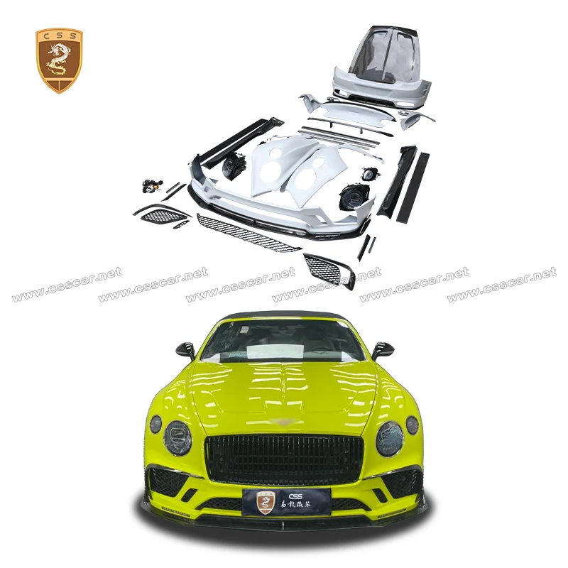 Actualización de coche nuevo estilo GT 2023 MSY, parachoques trasero delantero de coche, guardabarros lateral, faro LED, luz trasera para Kit de carrocería Continental GT