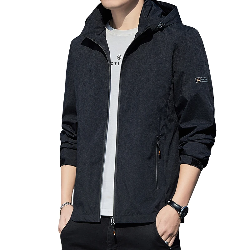 

Men Removable Hooded Jacket Men Outdoor Hooded Windbreaker Trench Coats Male Oversize Waterproof Bomber Camping Loose Jackets