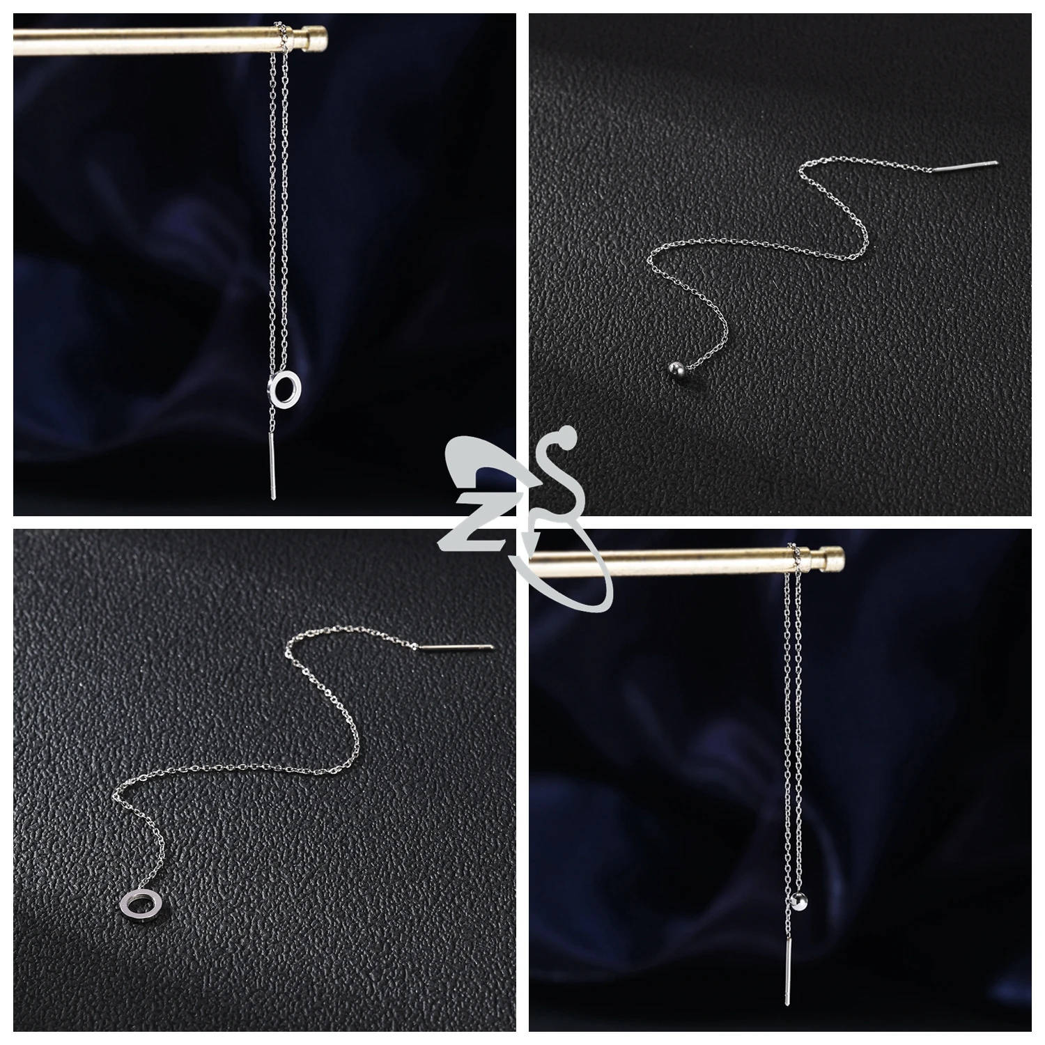 AOEDEJ 1 PC 20G Stainless Steel Ear Wire For Women Girl Silver Color Long Tassel Pendant Earrings Chain Earring Piercing Jewelry