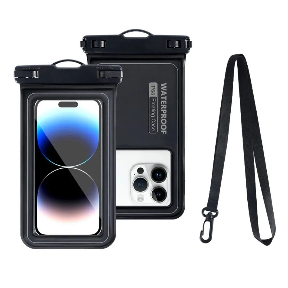 Bubble Float wasserdichte Handyhülle mit abnehmbarem Riemen, Touchscreen, Crossbody-Schwimm-Aufbewahrungstasche, ultradünn, universell