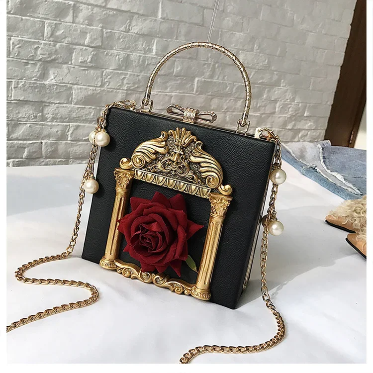 Designer Brand Сумка New Style Retro Angel Relief Handbag Box Pearl Chain Box Shoulder Bags for Women Hot Selling Free Shipping