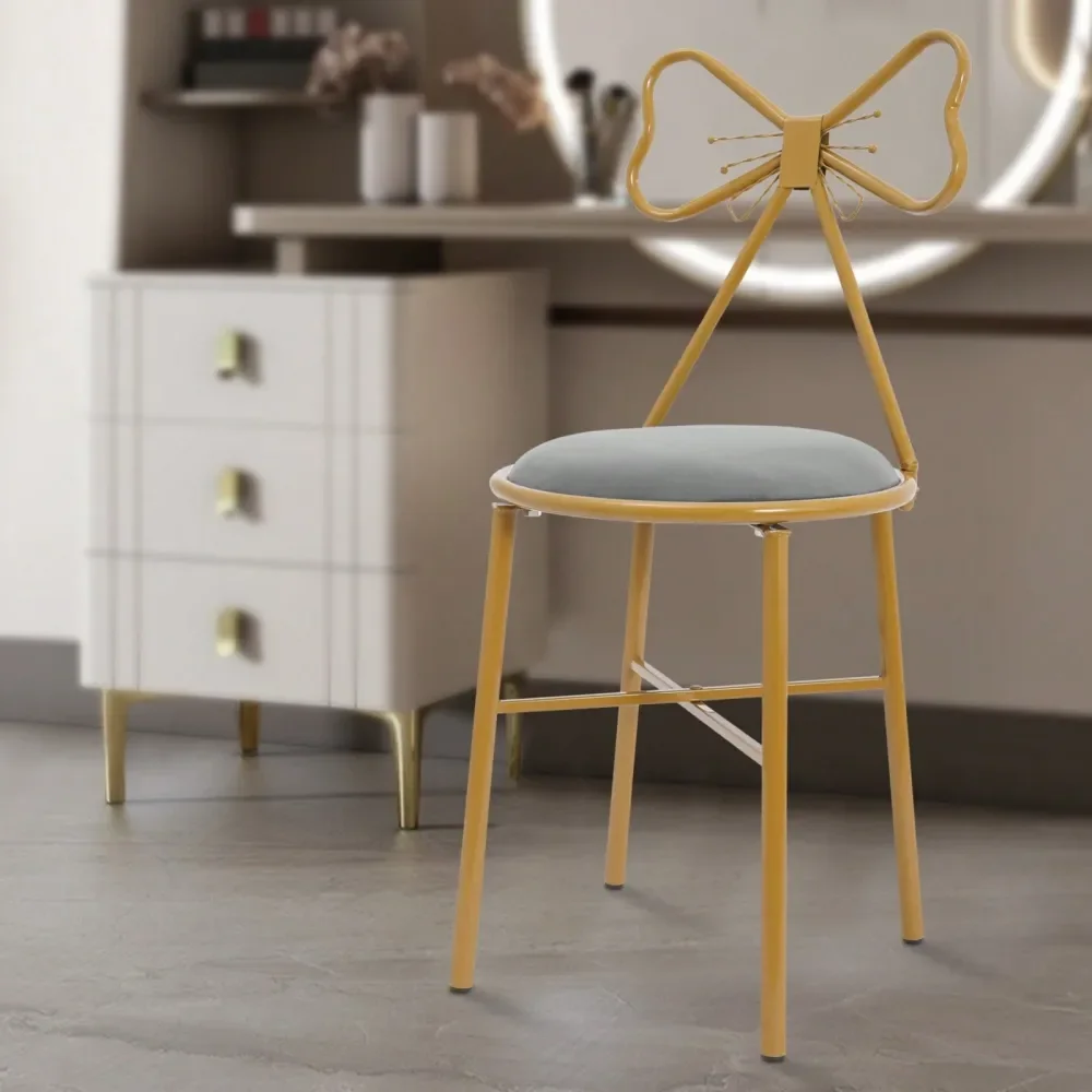 Pink Butterfly Chair For Makeup Desk, Soft Cushion ButterflyShaped Vanity Chair, Elegant Dining Accent Chair