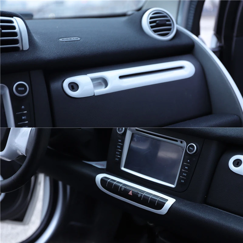 

Car Modification White Interior Dashboard Tachometer Decoration Sticker For Mercedes Smart Fortwo 451 Car Accessories Styling
