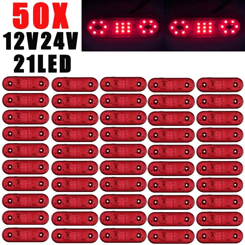 

50X Universal LED Clearence Light Front Rear Side Marker Indicators Light for Truck Car Bus Trailer Boat Taillight
