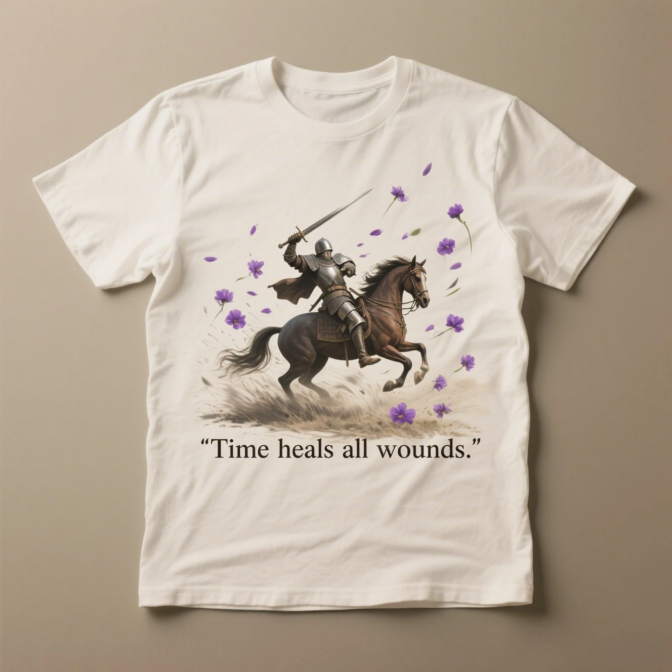 

Knight Duel Graphic Printing Summer Luxury Brand Pure Cotton Men's and Women's T-shirt Short Sleeve Street Fashion Trend