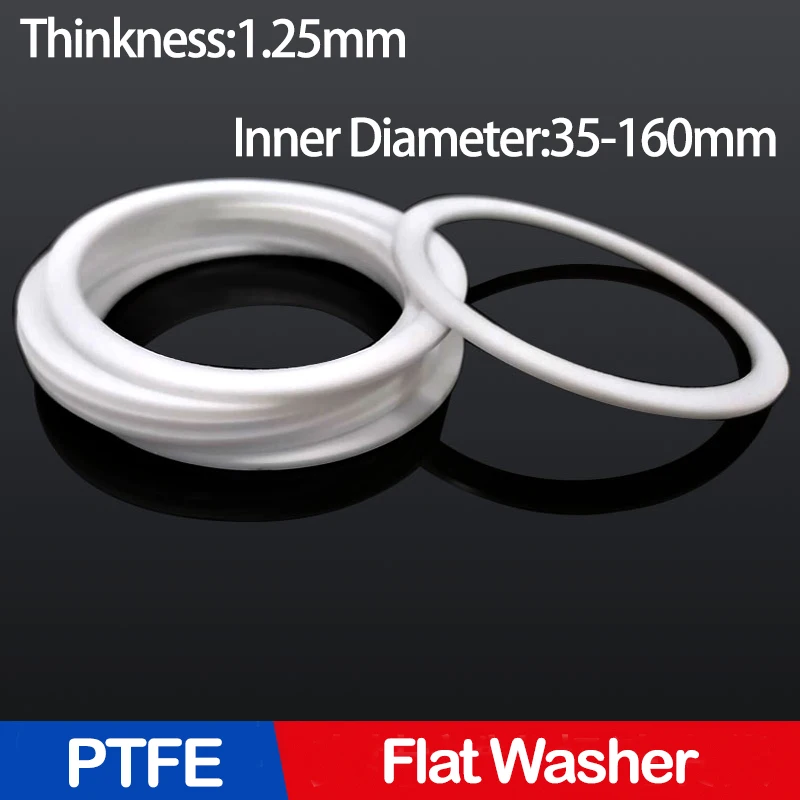 PTFE Flat Washer Flange Pressure Gauge Water Pipe Joint Gasket  Inner Diameter 35-160mm Gasket Spacer Sealing For Pressure Gage 